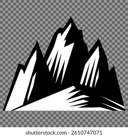 mountain vector pack. Rocky mountains icon or logo collection. Vector illustration. Mountain, rock, hill, peak logos.  Mountain peaks silhouettes. vector set silhouette of mountains and hills.