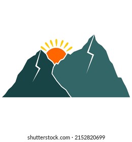 Mountain Vector Rising Sun Stock Vector (Royalty Free) 2152820699 ...
