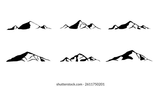 Mountain vector set collection design. a collection of mountain vector on a white background. set of mountain illustration in vector graphic design