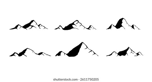Mountain vector set collection design. a collection of mountain vector on a white background. set of mountain illustration in vector graphic design