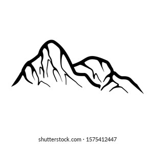 Mountain vector shapes and elements. Isolated on white background