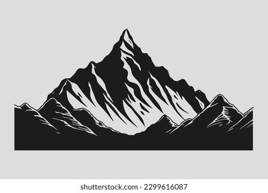 Mountain vector, Mountain silhouette, assorted mountain tree vector, Hand drawn vector, mountain icon illustrations