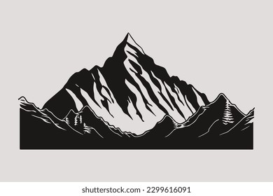 Mountain Vektor, Mountain Silhouette, verschiedene Bergbaumvektoren, handgezeichneter Vektorgrafik, Illustrationen von Bergbildern