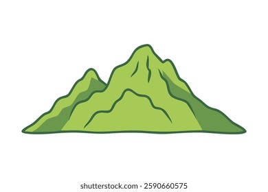 Mountain vector. Mountain silhouette - vector icon on white background, Single mountain silhouette