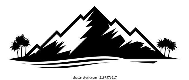 Mountain vector, silhouette vector, isolated illustration abstract pattern on white background
