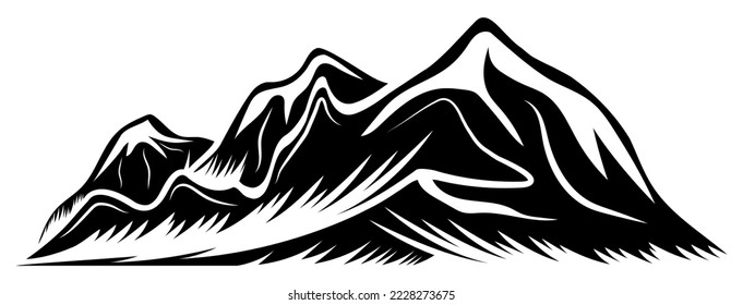 Mountain vector, silhouette vector, isolated illustration abstract pattern on white background