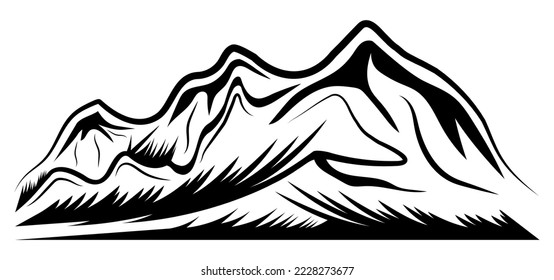 Mountain vector, silhouette vector, isolated illustration abstract pattern on white background