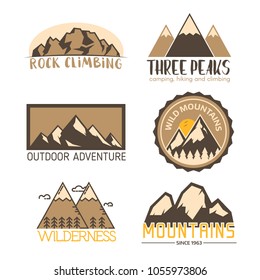 Mountain vector silhouette nature outdoor rocky snow ice top decorative landscape travel climbing mount-hill peak hiking illustration