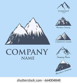 Mountain vector silhouette nature outdoor rocky snow ice top decorative landscape travel climbing hill peak hiking illustration