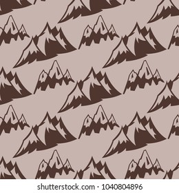 Mountain vector silhouette nature seamless pattern background outdoor rocky snow ice top decorative landscape travel climbing hill peak hiking illustration