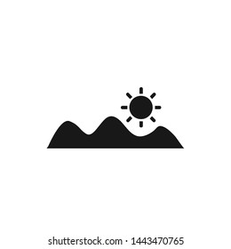 mountain vector sun summer icon
