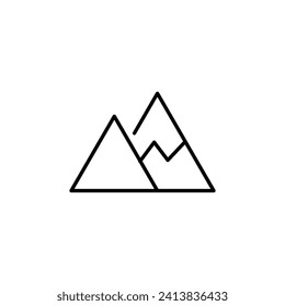 Símbolo de vectores de montaña. Adecuado para libros, tiendas, tiendas. Actrazo editable con un estilo de contorno minimalista. Símbolo de diseño 
