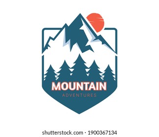 Mountain vector t-shirt and apparel design, typography, print, logo, poster. Global swatches