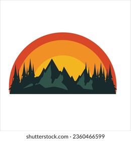 Bergvektorgrafiken, Bergdesign, Berg-T-Shat-Design