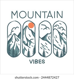 mountain vibes summer vector design