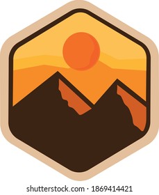 mountain view in afternoon vector design