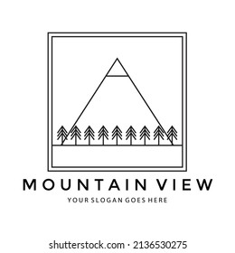 Mountain View Art Logo Vector Illustration Minimalist Simple Design