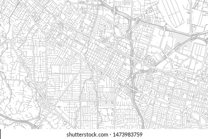 Mountain View, California, USA, bright outlined vector map with bigger and minor roads and steets created for infographic backgrounds.