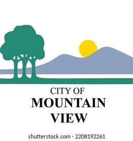 Mountain View California with white background 