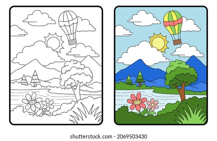 Mountain View coloring book or page, education for children