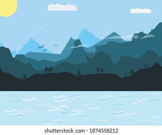 Mountain View Design Illustration Vector