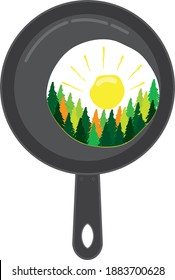 Mountain view in fried egg style ( sunny side up )