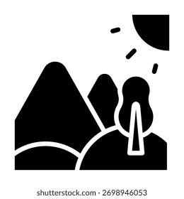 Mountain View Icon Element For Design And Vector