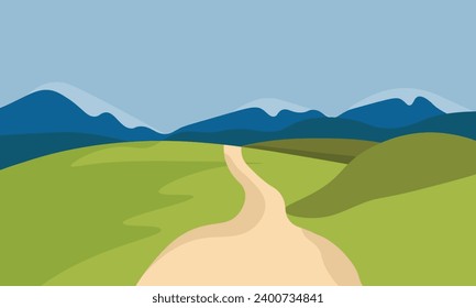 Fondo natural de la ilustración de la vista de montaña