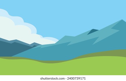 Ilustración de vistas de montaña y naturaleza de fondo de Savana 