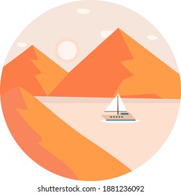Mountain view ,illustration, vector on white background.