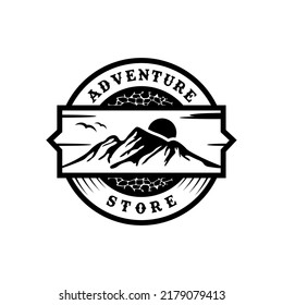 Mountain View Label Emblem Badge For Outdoor Adventure Gear Equipment Store Logo