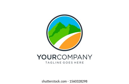 Mountain view landscape logo design