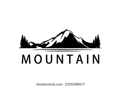 Mountain view landscape logo design illustration