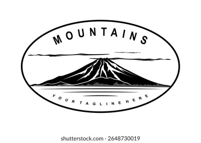 Ilustração de design de logotipo de paisagem de Mountain View
