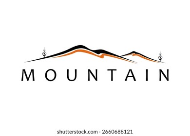 Bergblick Landschaft Logo Design Illustration