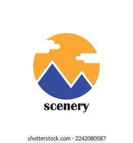 Un diseño de logotipo de vista de montaña con forma de círculo que se adapta a tu negocio.
