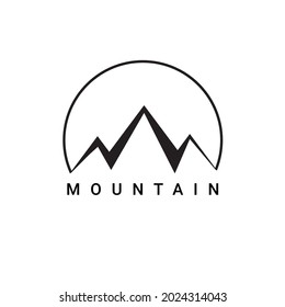 mountain view logo design vector, nature element logo design template