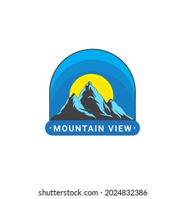 mountain view logo design vector, nature element logo design templatE