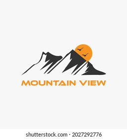 Mountain view logo for mountain side retuarent or hotel