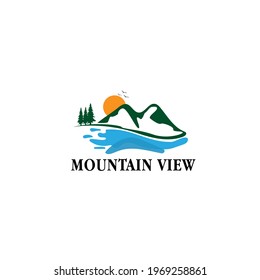 mountain view logo vector illustration concept, icon, element, and template for company