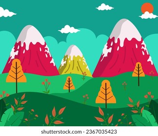The mountain view looks beautiful and cool