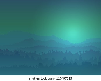 Mountain View At Night