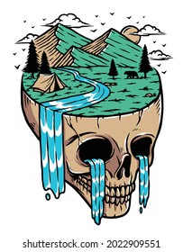 mountain view on skull island