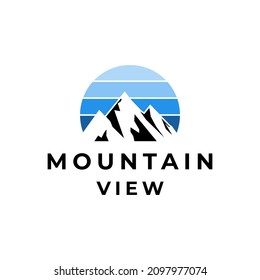 mountain view and outdoor logo, icon and vector