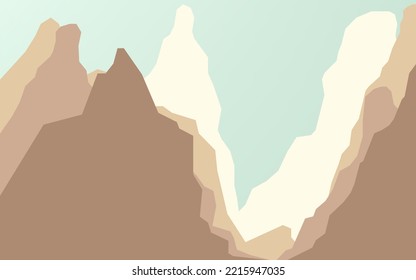 Mountain View. Mountain view in pastel tones. Hand drawn. Vector illustration.