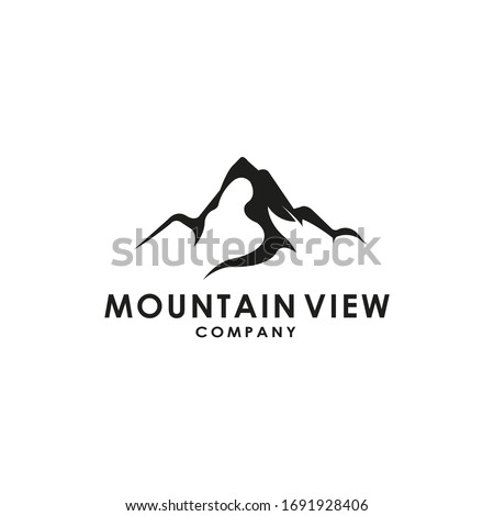 Mountain View Peaks, Landscape hills logo design vector