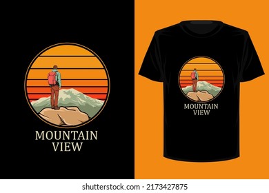 Mountain view retro vintage t shirt design