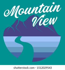 MOUNTAIN VIEW, SLOGAN PRINT VECTOR