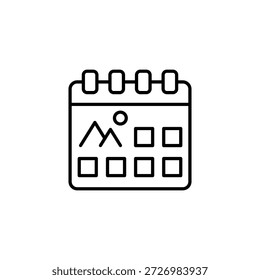 Bergsicht-Symbol für Tourenplanung Kalender-Gliederungssymbol