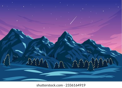 mountain view vector art 1